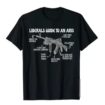 Personalizado Festa Tops, Camisas com Desconto de Algodão dos Homens T-Shirt Liberais Guia Para Uma AR15 Engraçado Anti Liberal Pro Arma de AR15 2A T-Shirt