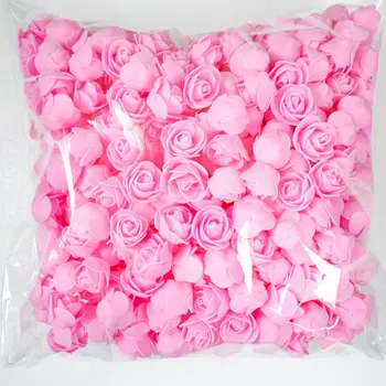200Pcs Ursinho de Rosas 3 cm de Espuma de PE Subiu de Cabeça de Flor Artificial Decorativa da Casa de Coroa de flores, Casamento, Dia dos Namorados Presente DIY