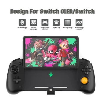 Para a Nintendo Switch Controlador Gamepad Aperto de Mão Dupla Vibração do Motor Embutido de 6 Eixos Giroscópio Joystick Para Mudar OLED