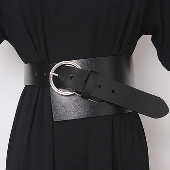 PU de Couro das Mulheres a Moda Cintura Vedação do sexo Feminino Simples Cintura Alta Cintos Feminino Ceinture Femme Fajas