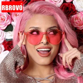 RBROVO 2021 Transparente Cateye Óculos de sol das Mulheres da Marca do Designer de Óculos de Homens Candy Colors Óculos Vintage Luneta De Soleil Femme