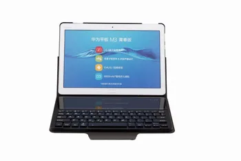 Gebei ABS Teclado Bluetooth Caso de Couro do PLUTÔNIO para o Huawei MediaPad M3 Lite 10 BAH-W09 BAH-AL00 de 10,1 Polegadas M3 10 Tablet Capa+caneta