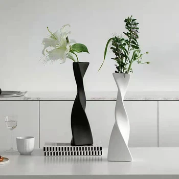 Nordic Moderna De Rotação Stand Flores Em Vaso De Cerâmica Doméstica Sala De Decoração Sala De Decoração Acessórios Vasos Para Decoração Presente