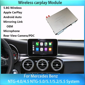 Sem fio CarPlay para a Mercedes Benz W221 W213 GLK ML CLA C/E/B/S-Classe com Android Auto Link de Espelho do AirPlay Carro Desempenhar Funções