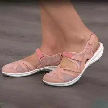 Sapatos de verão para as Mulheres Sandálias Sólido Dedo do pé Redondo de Malha Respirável Casual Senhora Sandalias de Praia Feminino Cunha Sapatos de Mulher Zapatos