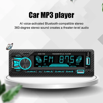 SWM-1789 1Din Carro Bluetooth Estéreo de Áudio Compatíveis MP3 Player Rádio do Carro Suporte a USB/SD/AUX de Mãos livres Chamada em Mudança da Cor de Luz