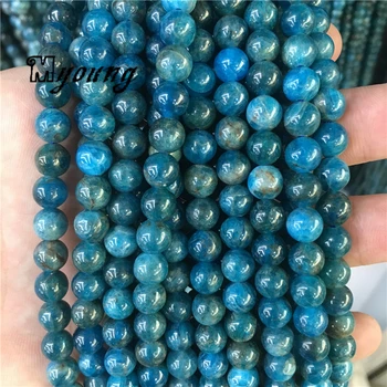 Natural Genuína Apatite Rodada Solta esferas,Azul Natural esferas de Pedra para fazer jóias MY1929