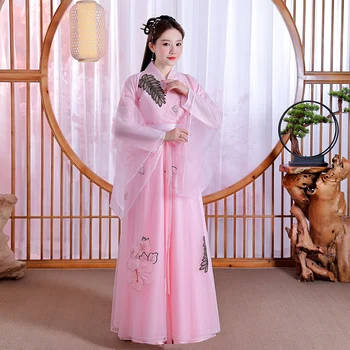 Fêmea cor-de-Rosa Hanfu Fairy Dress Chinês Antigo Estilo Chinês Dança Folclórica Trajes Originais Hanfu Vestidos Festival de Roupa SL4998