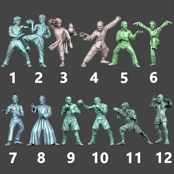 1/64 Figura Kung Fu Série de Luta Pose de Resina em Miniatura Modelo GK Precisa Ser Colorido Por Si mesmo Número 136