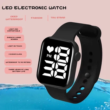 Mannen Paulo Bilderrahmen Horloges Casual Elektronische Led Esporte Waterdicht Vrouwen Horloges Modo Eenvoudige Kinderen Klok Relógio