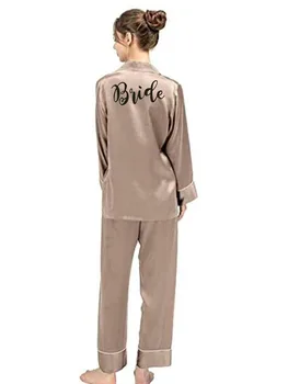 Conjunto Pijama para as mulheres Personalizadas de Noiva Dom Equipe de noiva de seda do pijama Conjunto de Dama de honra Presentes