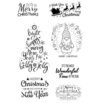 AZSG Feliz Natal Desejos Veado Claro Selos Para DIY Scrapbooking Decorativos Cartão de Fazer Artesanato Divertido Decoração de Suprimentos 10*15cm