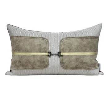 Novo Design Clássico Capa de Almofada Cinza claro, Decoração de Casa de Cintura Almofadas Para o Sofá da Sala Carro 30x50cm