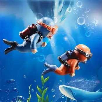 Pequeno Aquário, Decoração Azul Gordura Mergulhador Dispositivo Flutuante De Tanque De Peixes Acessórios Flutuante Decoração Mergulhador Tanque De Peixes Enfeites De Brinquedos