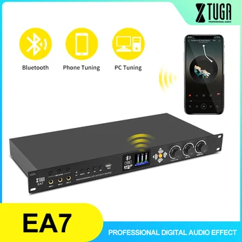 XTUGA EA7 de Áudio Processador Digital de Karaokê Profissional com Processador de Bluetooth,a Fibra Óptica de Entrada/Saída Para Home Theater,KTV