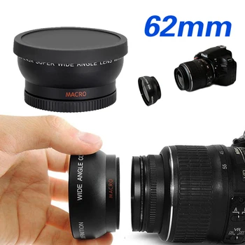 62 mm 0.45 X Super Macro, Grande Angular Fisheye, Macro fotografia Lente para Canon NIKON Sony DSLR PENTAX SLR Câmera de vídeo digital 62MM segmento de lente