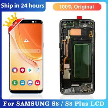 Original Para Samsung Galaxy S8 Display LCD de Substituição,Para o Galaxy G950 G950F Digitador da Tela de Toque Para Galaxy S8Plus G955 G955F
