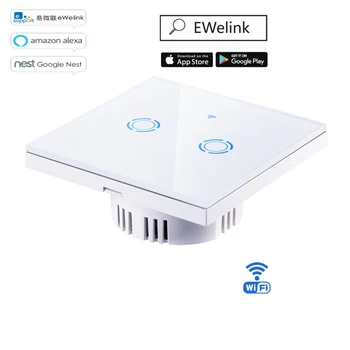 Ewelink APP/Wifi/Touch Interruptor de Lâmpada UE Tipo 1 2 3 Gang 1 via wi-Fi Interruptor Remoto sem Fio Controle de Luz, Interruptor do Toque Smart Home