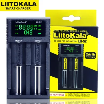Liitokala Lii-S2 LCD de 3.7 V 18650 BATERIA 18350 18500 16340 21700 20700B 20700 10440 14500 26650 1,2 V AA AAA NiMH) Lítio-Carregador de Bateria