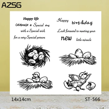 AZSG O nascimento de um recém-nascido Claro Carimbos/Selos Para scrapbooking DIY Cartão de Fazer/Álbum de Silicone Decoração artesanato