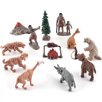 12pcs/set Simulação do Modelo Antigo, Primitivo Pré-histórico Gigante Animal Ornamentos
