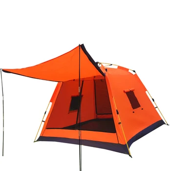 Automático Tenda 3-4 Pessoas Ao Ar Livre Acampamento Camping Barraca Tenda De Viagem Duplo Barraca Impermeável, À Prova De Chuva Protetor Solar De Verão Tenda