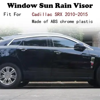 ABS plástico Cromado Janela de Ventilação da Viseira Tons Sol, Guarda Chuva de carro acessórios Para Cadillac SRX 2010-2015