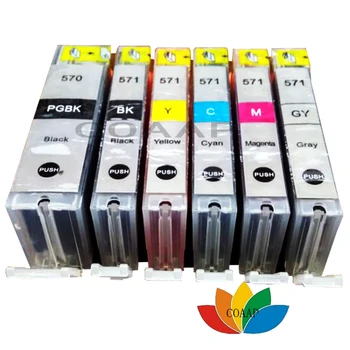 6pcs Compatível canon Pixma TS6050 TS6051 TS6052 TS6053 Impressora cartucho de tinta pgi570 BK CLI571 BK/C/M/Y/JF