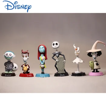 Disney Pesadelo Antes Do Natal Boneco Cartoon Crânio Mealheiro Jack Abóbora Homem De Halloween Fantasma, Balançando A Cabeça Da Boneca Modelo Figura