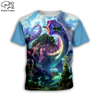 Dinosaur 3D Impresso t-shirts Crianças Shorts de Manga Menino Para Menina de Verão T-Shirts Engraçadas de Animais Kids t-shirts 10