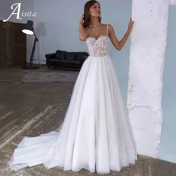 فستان a Graça de Uma linha de Chiffon Vestidos de Noiva Querida Vestidos de Noiva de Tule Sweep Trem Vestido De Noiva de Casamento Vestidos de Noiva 2022