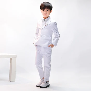 Menino bonito terno de colete de três peças com flor menino vestido de criança xadrez terno menino piano traje infantil blazers conjunto de roupas infantis conjunto