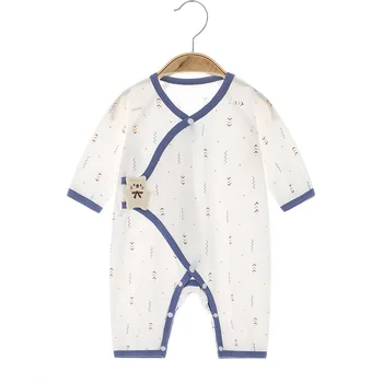 2022 verão fina Recém-nascido macacão de bebê menino, menina, designer de roupas de manga longa de algodão macio 0-6 meses de roupas correia bebê sleepwear