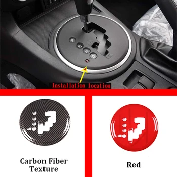 ABS com Fibra de Carbono Textura/Vermelho Console Central do Deslocamento de Engrenagem Quadro Decoração de Cobertura Para 2009-2014 Mazda MX-5 Auto Acessórios de decoração