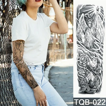 Novo 1 Pedaço da Etiqueta Temporária Tatuagem Ampulheta deusa padrão Plena Flor da Tatuagem do Braço com o Corpo Art Grandes Fake Tattoo