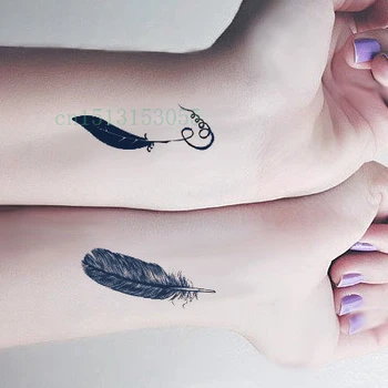 Impermeável da Etiqueta Temporária Tatuagem 10.5*6cm sexy Pena da tatuagem da folha para a menina mulheres tatto adesivos flash tatuagem fake tattoos