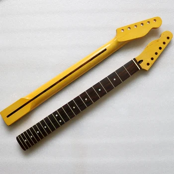 Altamente Gravado F Canadense Maple, Rosewood Fingerboard Tele pescoço de 22 Trastes Luz Amarela Mão Esquerda Guitarra-Tronco