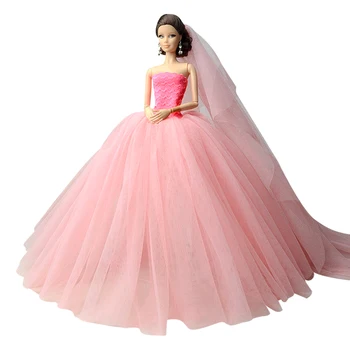 Cosplay 1:6 Princesa da Moda Vestido de Casamento Vestido para a Boneca Barbie com Roupas Roupa cor-de-Rosa Acessórios 1/6 BJD Casa de bonecas de Brinquedo Menina de Presente
