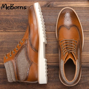 Os homens, botas de couro de Tamanho 8-12 marca de moda confortável 2022 sapatos de couro para homens Ankle boots