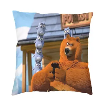 Grizzy E O Lemmings Capa de Almofada 40x40 Casa de Impressão Decorativa Animal Urso Jogar Travesseiro Caso Para Carro Duplo Lado do Sofá Tampa