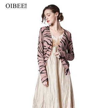 OIBEE Uo pireno estampa de zebra camisola casaquinho de mulheres 2020 outono, as mulheres da nova moda de todos-jogo blusa