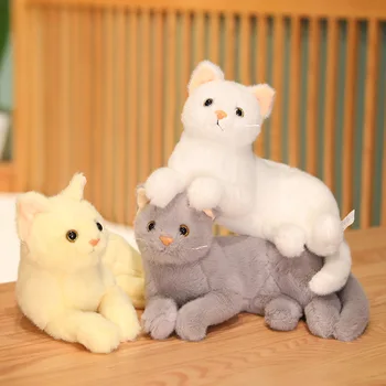 Realistas Brinquedo do Gato Macio Boneca de Simulação Gato Kitty de Pelúcia KidsToy de Presente de Natal b2037