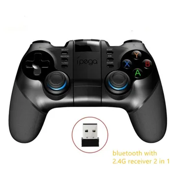 Ipega PG-9156 Gamepad Bluetooth com 2,4 G Receptor sem Fio para o iPhone, Samsung, Huawei PC Caixa de TV Android Controlador de Jogo Gamepads
