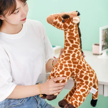 35-55 cm de Simulação Girafa de Pelúcia Hoom Decoração de Pelúcia Veado Animais Travesseiro Macio Boneca para Meninas Meninos Crianças de Presente de Aniversário