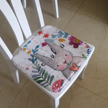 Baratos Macio Coelho da Almofada do Assento Para Crianças, Praça de Jantar Interior Cadeira de Almofada de Espuma de desenhos animados Decorativa Cadeira de Almofada Para o Aluno,40*40cm