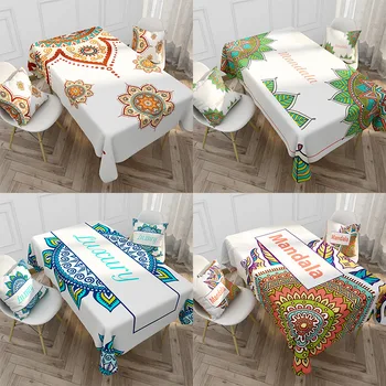 Café Tablecloch para a Sala de Toalha de mesa Retangular Toalha de mesa, Decoração Elegante Mandala Padrão de toalhas de Mesa 1PCS